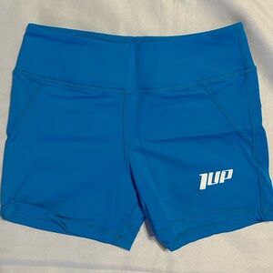 1Up Nutrition Blue Spandex Shorts - SIZE SMALL
